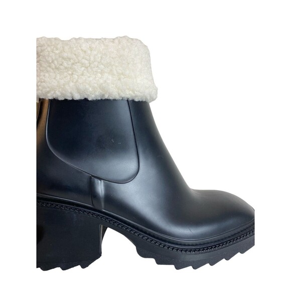 INC Eadin Ankle Bootie Faux Leather Faux Fur Trim Zipper Boots Womens Size 9 - Picture 3 of 16